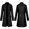 Duohropke Giacca vittoriana steampunk da uomo vintage gotico pirata slim fit frack vichingo rinascimentale carnevale halloween natale uniforme costume