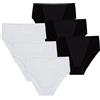 SNELLY Culotte Contenitiva Donna in Cotone Elasticizzato con Lavorazione ThreeStitch per scolpire Pancia e Glutei Senza costringere V490 Pacco da 6-9-12 Slip Bianco o Nero Taglia M L XL XXL 3XL