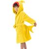 LOLANTA Accappatoio per bambini in pile con cappuccio, vestaglia morbida squalo, Giallo, M (3-5 anni)