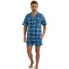 sesto senso Pigiama Elegante da Uomo Quadri Maniche Corte Cotone Camicia Abbottonata Pantaloncini 2629/13 3XL