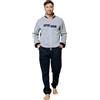 ALV by Alviero Martini Tuta Homewear Felpata con Zip, Pigiama Completo Uomo Disponibile in Vari Modelli E Taglie. (IT, Testo, XXL, Regular, Regular, ALF587 Grigio/Blu)