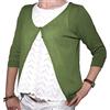 Fantasy Cardigan Spolverino Corto Coprispalle Giacchetto Bolerò Filo Viscosa Leggero Manica 3/4 Semplice Ragazza Donna
