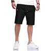 HCSS Pantaloncini Uomo Estivi Bermuda Casual Shorts con Tasche Stringa(Nero-XL)