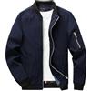 Shuanghao Uomo Primavera e Autunno Jacket Sottile Leggero Cotone Softshell Classica Casual Cappotto Sport Collo da Baseball Bomber estivo Giacca Militare Comodo Varsity Giubbotto Uomo Blu XS