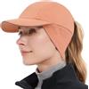 GADIEMKENSD Winter Fleece Hats Reflective Ponytail Hat for Women Baseball Caps with Earflap Drop Down Ear Warmer Men Skull Cap Beanie with Visor Cold Hat for Outdoor Hiking Running Snowboarding Orange