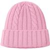 CLASSE77 - Cappello in Lana con Fantasia di Cucitura a Treccia - Berretto in Maglia Artigianale - Made in Italy (IT, Testo, Taglia Unica, Rosa)