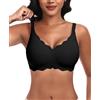 Ganado Reggiseno senza cuciture da donna senza ferretto profondo scollo a V bordi ondulati push up reggiseno bralette morbido confortevole reggiseno senza ferretto