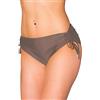 Aquarti Slip Costume Donna con Laccetti - Slip Bikini Donna Regolabile con Arricciatura, Marrone Chiaro, 44