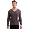 CASH-MERE.CH Pullover | Sweater | Maglione con Scollo a V da Uomo 100% Cachemire (Grigio/Taupe mélange, XXL)