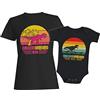 t-shirteria Coppia T-Shirt Donna e Body Neonato Intimo da Giorno - Maschietto - Coordinato - Mamma Bimbo - Vespino - Dinosauri - Maglietta e bodi Uso diurno