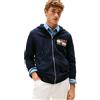 Tommy Hilfiger Uomo Felpa con Cappuccio e Zip Colour Flag Zip Through con Logo, Blu (Desert Sky), XXL