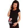 M.M.C. I Love You - Simpatica graziosa T-Shirt Premaman Manica Corta per la Gravidanza