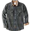 Dubinik® 6 oz Camicia Uomo Flanella Camicia Pile Cotone Western Cowboy Bottone di Perla Manica Lunga Pesante Quadri Vintage Marrone Chiaro, Grigio E Verde 2XL