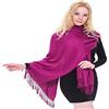CJ Apparel Fucsia Viola Colore Solido Disegno Scialle di Pashmina Sciarpa Stola Dell'involucro NUOVO