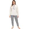 Karelpiù Pigiama Pile Donna Invernale, Pile Coral Fleece Morbido e Caldo, Taglie S M L XL XXL (IT, Testo, L, Regular, Regular, Beige Gattino 230)