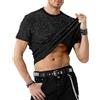 Casey Kevin Maglietta Paillettes Uomo Maglia Glitter Brillantini T-Shirt Camicia Paillette Danza Discoteca