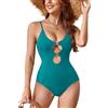 SHEKINI Maglia Costine Costume da Bagno Intero da Donna Regolabile Cutout Costumi Intero Donna
