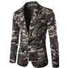 Chyoieya Giacca da uomo Camouflage Autunno Camo Un Bottone Blazer Slim Fit Turn-Down collare Suit Giacca Cappotti Casual