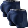 Faringoto Intimo da uomo imbottito in rete Short sollevatore glutei per ingrandire sedere con pad push-up mutande, 2 blu, XL