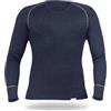 SES Maglia termica da uomo a maniche lunghe, in 75% cotone e 25% poliestere/termica traspirante a maniche lunghe uomo/biancheria intima termica da uomo per calore e comfort, Blu marino, M