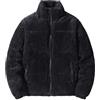 Generic Piumino da uomo in velluto a coste tinta unita nero spesso termico Outwear imbottito giacca trapuntata colletto alla coreana cappotto invernale a maniche lunghe giacche softshell in cotone piumino