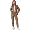 Allegra K Donna Corduroy Long Sleeve 2 Pezzi Shacket e Pantaloni | Tessuto Morbido con Tasche sul Petto e Laterali per Svago Quotidiano Viaggio e Jogging Chiusura con Bottoni