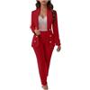 Richymfa Tailleur Donna Eleganti da Cerimonia Pantaloni e Giacca Completo da Donna con Risvolto Business Suit con Bottone Completi di Pantaloni 2 Pezzi per Matrimoni e Feste
