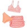 Happy Cherry Ragazze Costume da Bagno 3 Pezzi Bikini Top con Coprire Gonna da Spiaggia Bambina Nuoto Costume Surf Costumi da Bagno Stampa Floreale 8-14 Anni
