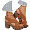 Générique E Zoccoli Estate Sandali con tacco alto da donna, scarpe estive casual a punta aperta, ideali per appuntamenti e vacanze Stivaletti bianchi, marrone, 43 EU XX-Étroit