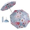 Meichoon Ombrello con una borsetta UPF50+ Protezione UV portatile leggero impermeabile a doppio strato migliorato antivento retrò classico fiore stile vintage per donne viaggi