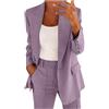 Generico Completo da Donna Elegante Curvy Pantaloni e Giacca Tailleur Leggeri Ufficio Suit Slim Fit Tailleur e Giacche da Donna Eleganti per La Primavera e L'Estate
