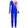 inhzoy Body da Pattinaggio Artistico Bambina Tuta Intera da Ginnastica Ritmica Manica Lunga Body Danza Classica Moderna con Strass Jumpsuit Sportiva da Allenamento