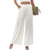 Adigaber Pantaloni Donna Vita Alta Pantaloni a Gamba Larga con Coulisse Regolabile e Tasche Pantaloni Palazzo Eleganti e Morbidi