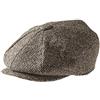 Peaky Blinders, Berretto a 8 Spicchi Piatto in Stile "Newsboy", in Lana di Tweed Tweed Occhio di Uccello Marrone S(55 cm)