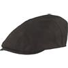 Hut Breiter Breiter Berretto da uomo con visiera flatcap, 100% lino, fodera in cotone, cappello leggero e confortevole, Nero , 56