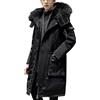 Goolecrimp Parka Invernale Extra Lungo da Uomo Impermeabile e Antivento Imbottito in Piumino Giacca Calda e Spessa con Ampio Collo in Pelliccia Giacca Invernale Calda e Spessa