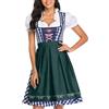 Generic Oktoberfest - Costume tradizionale bavarese da donna, vestito Dirndl tedesco, taglie forti, grembiule scozzese, carnevale, Halloween, cosplay, giochi di ruolo, vestito Dirndl a (X4-verde scuro, XXXXXL
