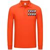 Honghuang Personalizzato Autunno/Inverno Manica Lunga Personalizzato Fai da Te Il Tuo Logo Uomini Donne Polo Camicia Top Orange,XL