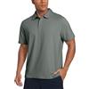CRZ YOGA Maglietta Polo in Cloud Jersey Saggio Grigio L