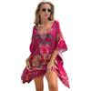 Trillion London - Maxi abito da donna in viscosa di cotone, copricostume da spiaggia | Bikini e copricostume da bagno | abbigliamento da casa per le vacanze | dalla 38 alla 46, Fucsia Multi, UK 6 to