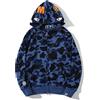 Yumenam Uomo Felpa con Cappuccio Stampa Testa di Squalo Cerniera Giacca con Cappuccio Cardigan Manica Lunga Hip Hop Tops Sweatshirt Camouflage Cappotto con Cappuccio
