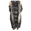 Ethnique Mode Caftano Lungo con Stampa Elefanti, Stile Boho, Vestito da Spiaggia in Cotone, Caftano lungo da donna (Nero, Taglia Unica)