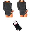 JADEA Maglia Cashmere Manica Lunga, Offerta 1-2 Pezzi + Calze in Omaggio, Scollo a Barca, Sottogiacca Donna (2 Nero + 1 Calza, XL)