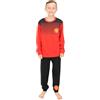 Manchester United Boys Football Club - Pigiama lungo in cotone Rosso Nero, Rosso, 10-11 Years