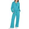 Chanpning Tuta Donna Sportiva Invernale Felpa con 1/2 Zip Senza Cappuccio e Pantaloni Tuta Gamba Larga Set Due Pezzi Completo Palestra Tinta Unita Sportivo Completi Eleganti Comodo Tute da Ginnastica Completa