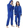 Dodheah Pigiama Adulto Nero Salopette Onesie Pigiama Natale Famiglia Tuta Invernale Zip Coordinati Cappuccio Donna Uomo