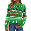 Jezonga Maglione Natalizio Donna Divertente Maglia di Natale Maglioni di Natale Pullover Sweater Stampa Fiocco di Neve Alce a Maniche Lunga Girocollo Festa Natalizie