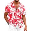 Fastkoala Uomo Hawaiane Camicie Floreali Camicia da Spiaggia Vacanze Tropicali Tops Casual Button Down