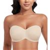 Lemorosy Reggiseno Senza Spalline Donna con Ferretto Push up | Non Imbottite Silicone Antiscivolo Invisibile di supporto Spalline regolabili rimovibili vestibilità liscia sotto i vestiti