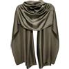 GFM® Sciarpa scialle da donna con texture setosa, per serate, matrimoni e damigelle d'onore (SLK100), Verde cachi., L